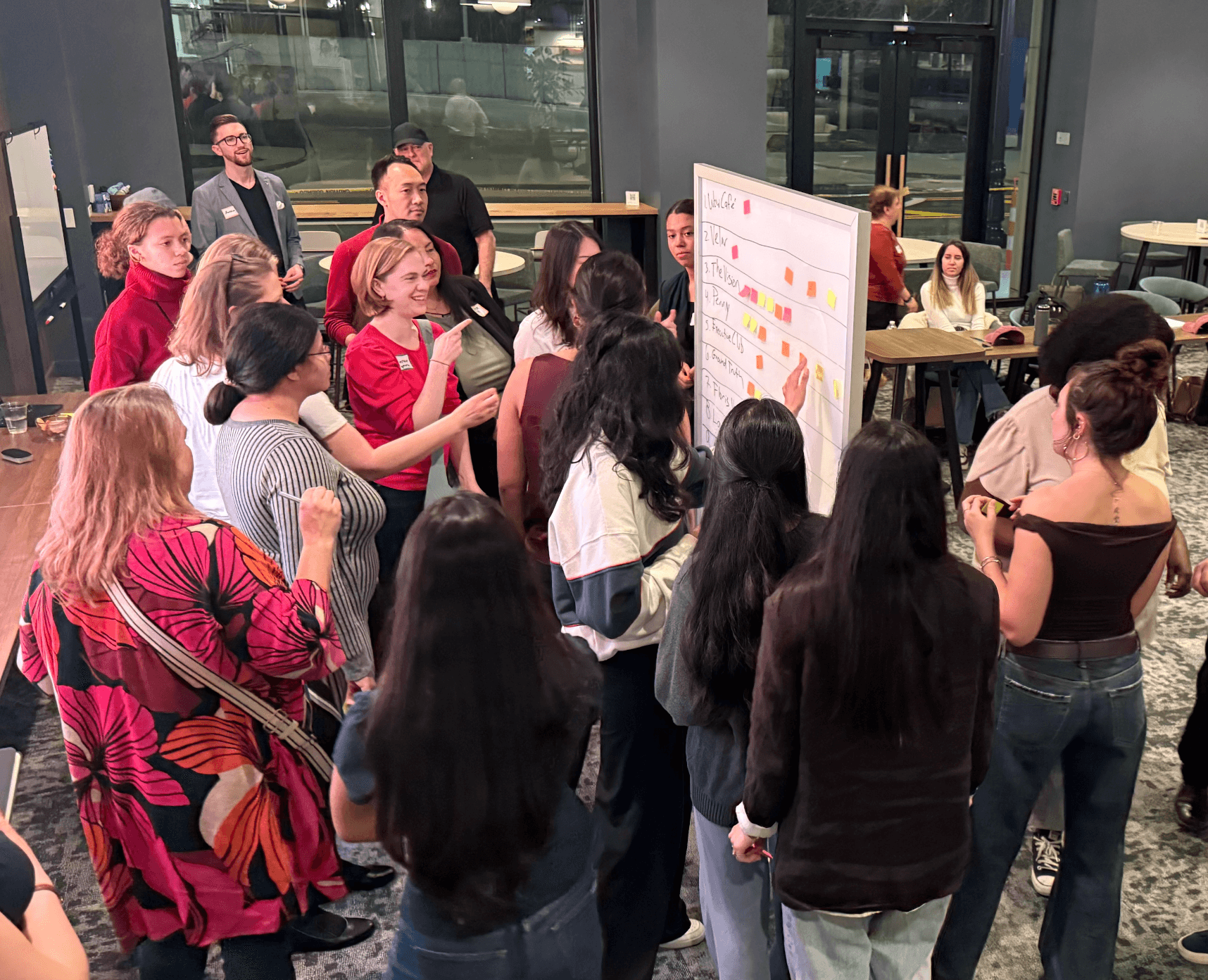 Voting on pitches at Startup Weekend Women Columbus